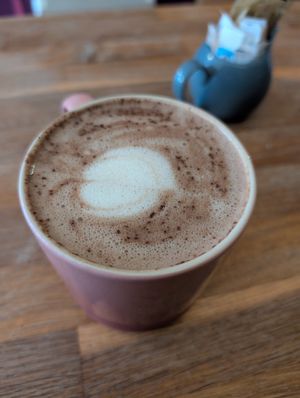 Peanut butter hot chocolate at Brownies & Coffee in Norwich
