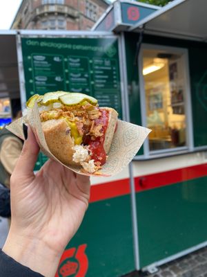 Vegan Hotdog at Den Okologiske Polsemand - Food Stall in Copenhagen