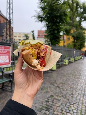 Vegan Hotdog at Den Okologiske Polsemand - Food Stall in Copenhagen