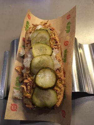 Vegan hot dog! at Den Okologiske Polsemand - Food Stall in Copenhagen
