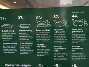 Menu at Den Okologiske Polsemand - Food Stall in Copenhagen