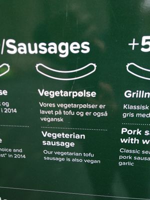 Vegan sausage at Den Okologiske Polsemand - Food Stall in Copenhagen