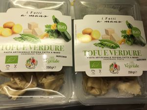 tofu tortellini  at Nat Bio in Settimo Torinese