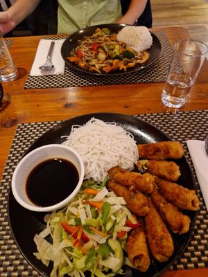 Frühlingsrollen und Reisnudeln at Asia Palast Warnemünde in Rostock