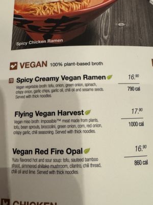 Vegan Ramen Options  at JINYA Ramen Bar in Oklahoma City