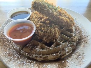 Chickun & Waffles  at The Cutting Board Bakery and Cafe in Mesa