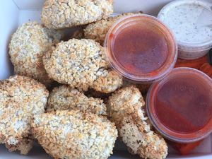 cauliflower wings💚  at The Cutting Board Bakery and Cafe in Mesa