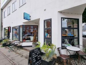 Front and outdoor seating at Fika in Aarhus