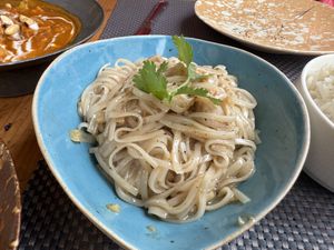 Garlic pepper steamed noodles  at Giggling Squid in Leamington Spa