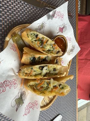 Spring rolls  at Giggling Squid in Leamington Spa