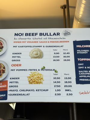 Vegan menu  at Möllers Köttbullar - Danziger Str. in Berlin