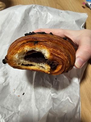 Chocolate croissant with lots of chocolate at William Thomas Artisan Bakery - Josefská in Brno