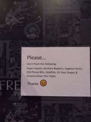 Bathroom sign at Freddy's in Galway