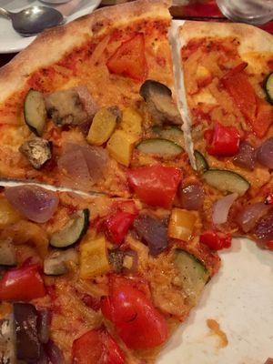 Vegan mega veg pizza at Freddy's in Galway