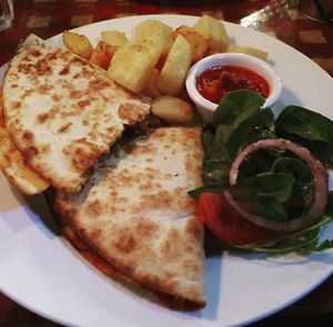 Vegan quesadillas at Freddy's in Galway