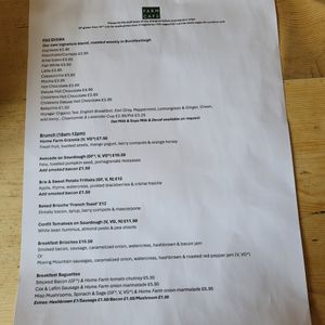 Menu for today at Home Farm Café in Bovey Tracey