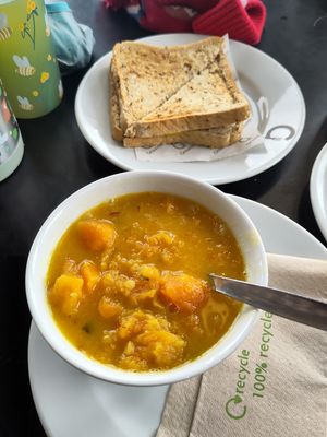 soup and cheese toastie at Grounds Café Hicks Lodge in Swadlincote