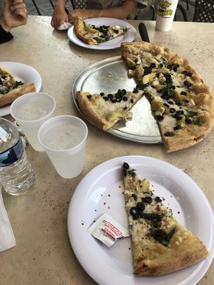 Large vegan pizza enough for a normal size family of 3 at Mellow Mushroom in Gatlinburg