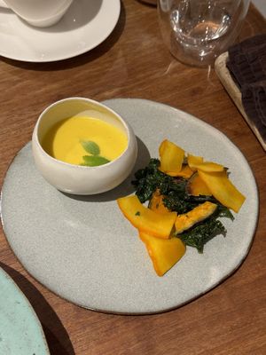 Pumpkin soupp  at Komorebi Kitchen in Kyoto