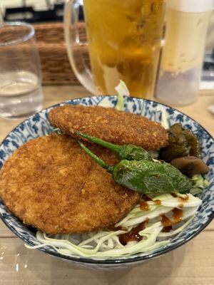 Cutlet bowl  at Pivot BASE Cafe & Bar ＠Dotonbori in Osaka