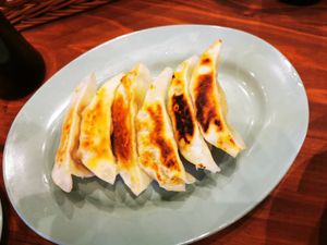 Gyōzas at Pivot BASE Cafe & Bar ＠Dotonbori in Osaka