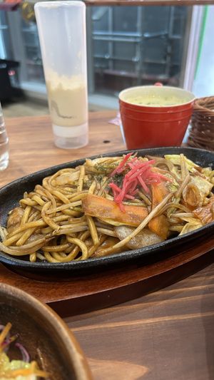 Yakisoba set  at Pivot BASE Cafe & Bar ＠Dotonbori in Osaka