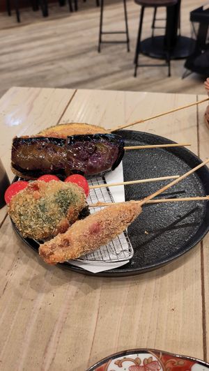 Kushikatsu at Pivot BASE Cafe & Bar ＠Dotonbori in Osaka