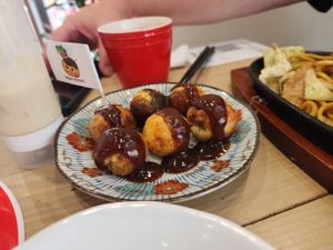Takoyaki at Pivot BASE Cafe & Bar ＠Dotonbori in Osaka