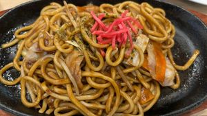Stir fry noodles  at Pivot BASE Cafe & Bar ＠Dotonbori in Osaka
