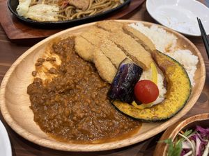 Curry with soybean cutlets   at Pivot BASE Cafe & Bar ＠Dotonbori in Osaka