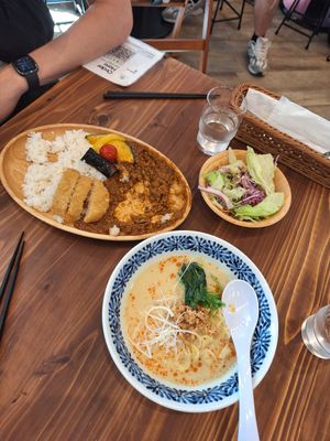 Curry and Tantan Ramen (sorry, was too hungry to wait for the picture ;) at Pivot BASE Cafe & Bar ＠Dotonbori in Osaka