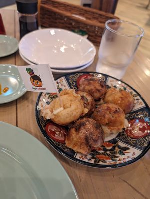 Truffle flavoured takoyaki at Pivot BASE Cafe & Bar ＠Dotonbori in Osaka