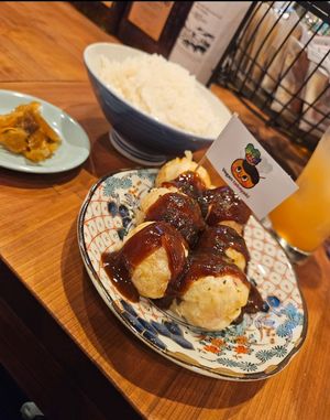 Vegan takoyaki at Pivot BASE Cafe & Bar ＠Dotonbori in Osaka