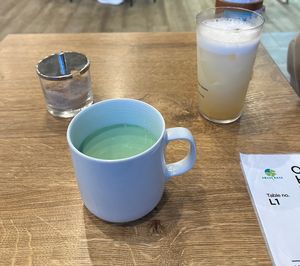 matcha latte  at Pivot BASE Cafe & Bar ＠Dotonbori in Osaka