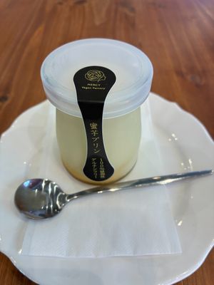 Honey potato pudding at Pivot BASE Cafe & Bar ＠Dotonbori in Osaka