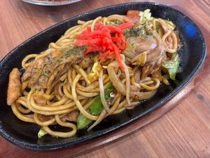 Yakisoba at Pivot BASE Cafe & Bar ＠Dotonbori in Osaka