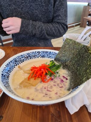 Tonkotsu ramen at Pivot BASE Cafe & Bar ＠Dotonbori in Osaka