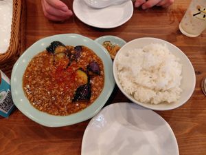 Mspo eggplant and rice at Pivot BASE Cafe & Bar ＠Dotonbori in Osaka