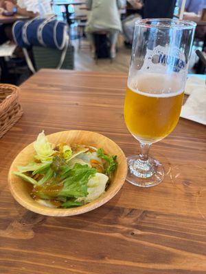 Salad and Drink at Pivot BASE Cafe & Bar ＠Dotonbori in Osaka