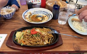 Yakisoba (I didn’t like, taste like ketchup)  at Pivot BASE Cafe & Bar ＠Dotonbori in Osaka