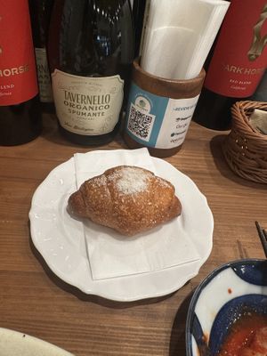 Salt bread roll ( pretzel croissant)   at Pivot BASE Cafe & Bar ＠Dotonbori in Osaka