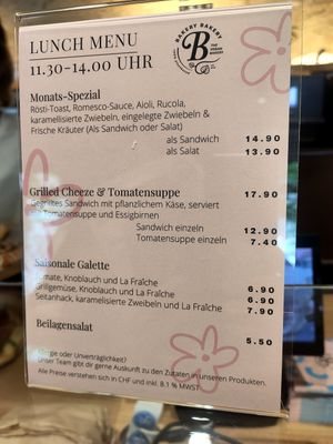 Lunch at Bakery Bakery  - Schaffhauserplatz in Zurich