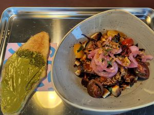 Best Pistachio Croissant 🥐💚😍, Summer special salad (hellas with non declared tomatoes at Bakery Bakery  - Schaffhauserplatz in Zurich
