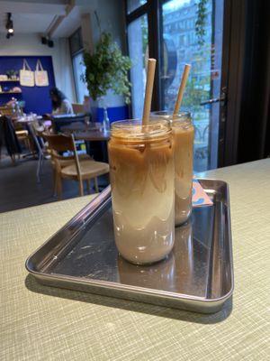 Dirty chai latte, iced  at Bakery Bakery  - Schaffhauserplatz in Zurich