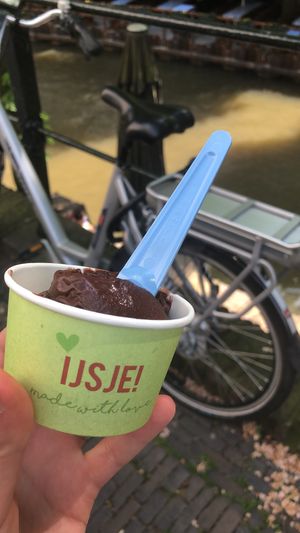 Dark chocolate sorbet  at Ijssalon Pistacchio in Utrecht