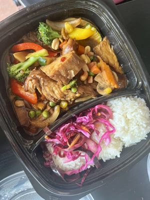 takeaway vegan kung pao   at Hoang Tofu in Bratislava