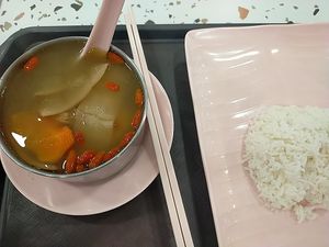 Old cucumber soup with rice set $5.80 at Zuya Vegetarian - KK Hospital - 竹雅素食 in Central Singapore