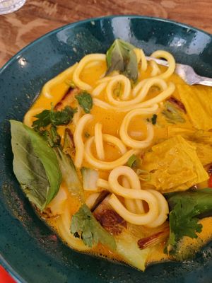 Curry udon with no protein at Chef & Co in Prague