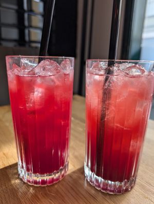 Sour cherry lemonades at Chef & Co in Prague