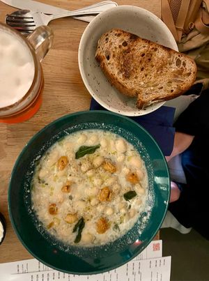 Butter beans! I need to recreate this at home. at Chef & Co in Prague